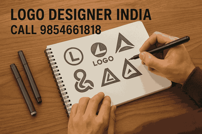 Professional Logo Designer in Pune sketching unique brand logo concepts – Logo Designer India