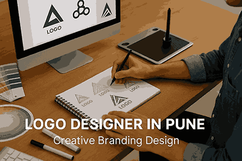 Professional logo designer in Pune working on creative branding concepts