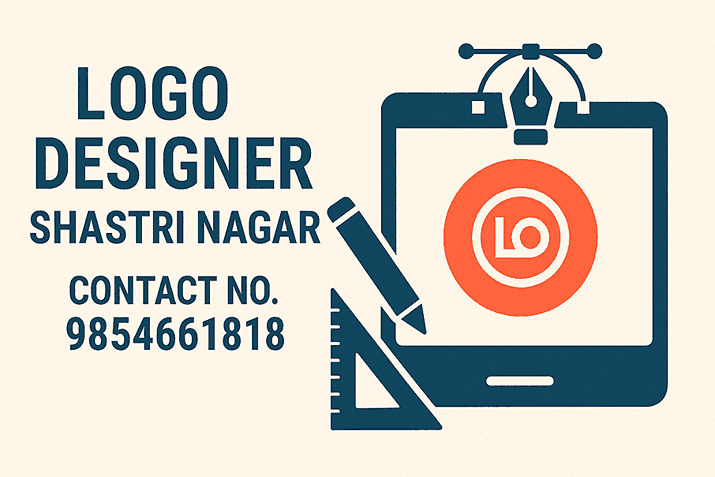 Professional logo designer in Shastri Nagar – creative brand identity design with modern typography and contact number 9854661818