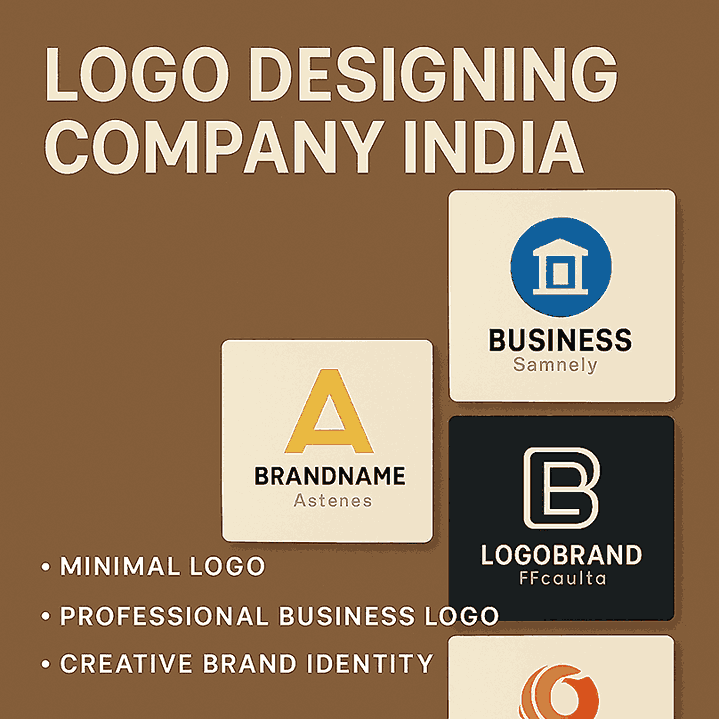 Square cover showing logo samples and branding services created by a professional logo designing company India.