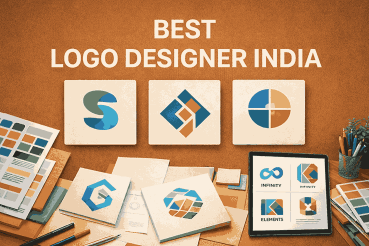Best Logo Designer India cover image showcasing professional logo designs and creative branding elements
