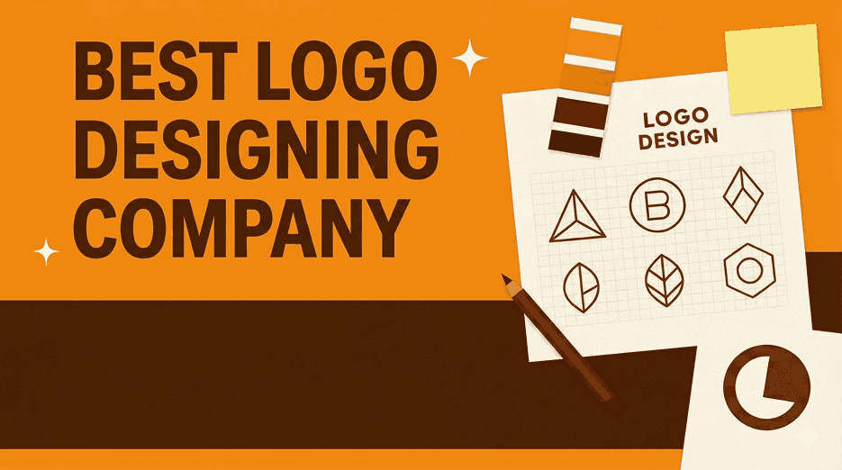 BEST LOGO DESIGNING COMPANY cover image showing professional logo concepts and design workspace in India
