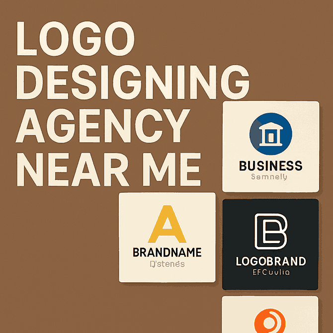 Cover design showing premium branding logos by a professional logo designing agency near me