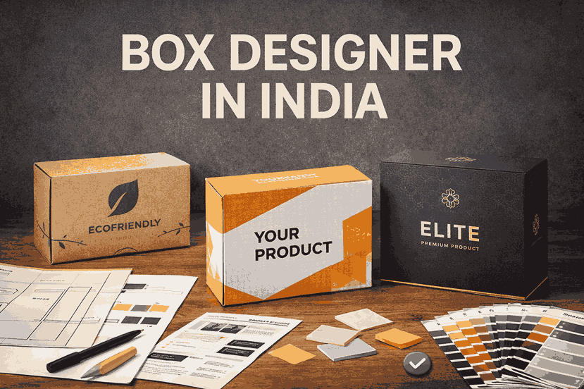 Box designer in India showcasing custom box packaging designs including eco-friendly, premium, and product boxes.