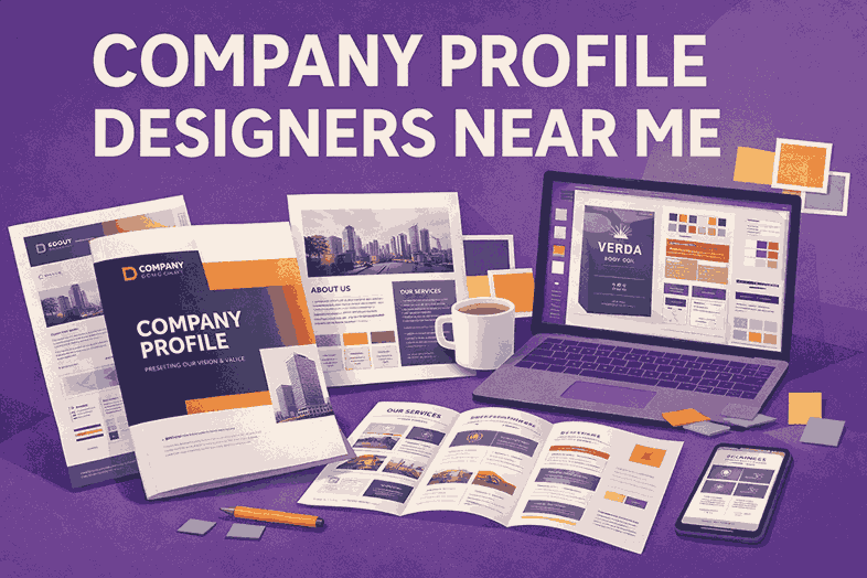 Company profile designers near me cover image showcasing professional company profile designs and branding elements