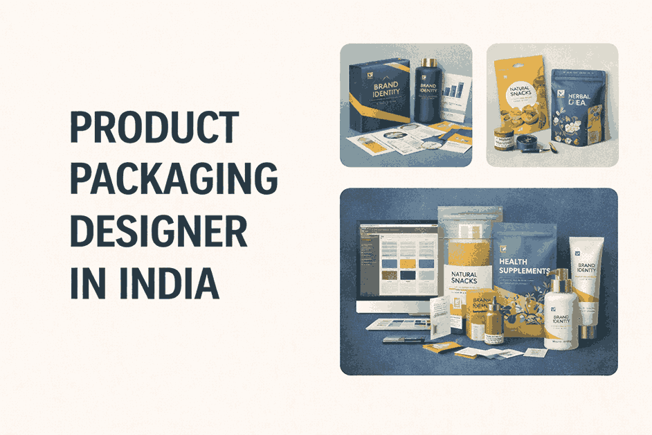 Product Packaging Designer in India cover image showcasing premium packaging designs, boxes, pouches, labels, and bottles