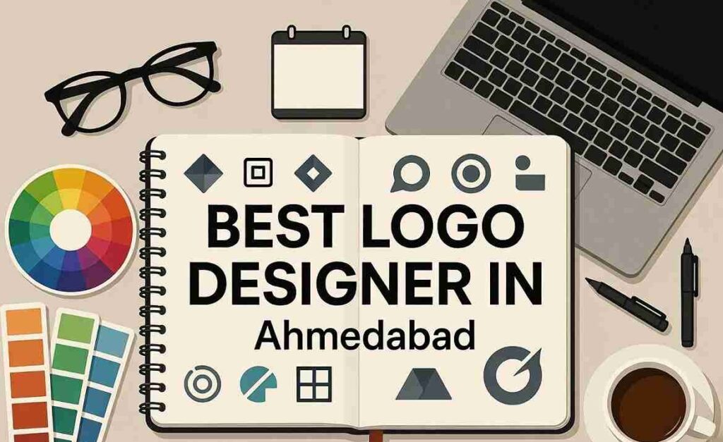 Best Logo Designer in Ahmedabad - Professional logo design services in Ahmedabad, Gujarat. Creative graphic designer workspace with logo concepts.