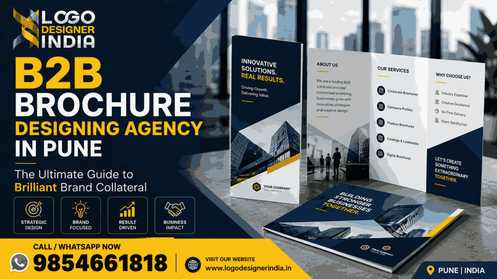 B2B brochure designing agency in Pune creating professional corporate brochures for business branding and marketing