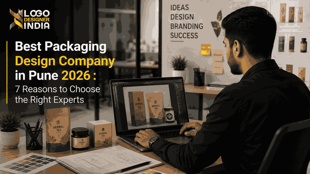 Professional packaging designer creating custom packaging designs at Logo Designer India, the Best Packaging Design Company in Pune for 2026.