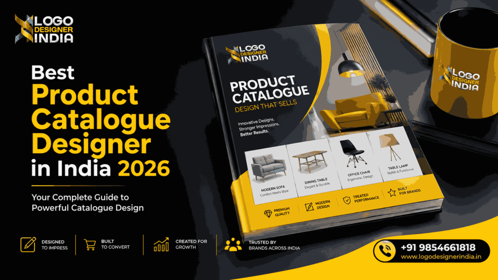 Best Product Catalogue Designer in India 2026 cover image showcasing professional catalogue design by Logo Designer India