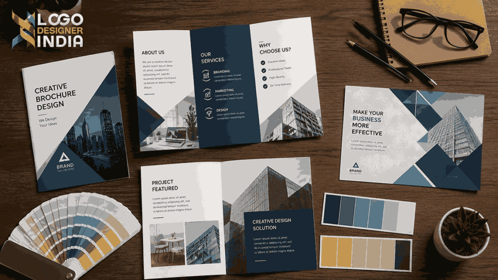 Sample brochure design mockups by a top brochure design provider in Pune