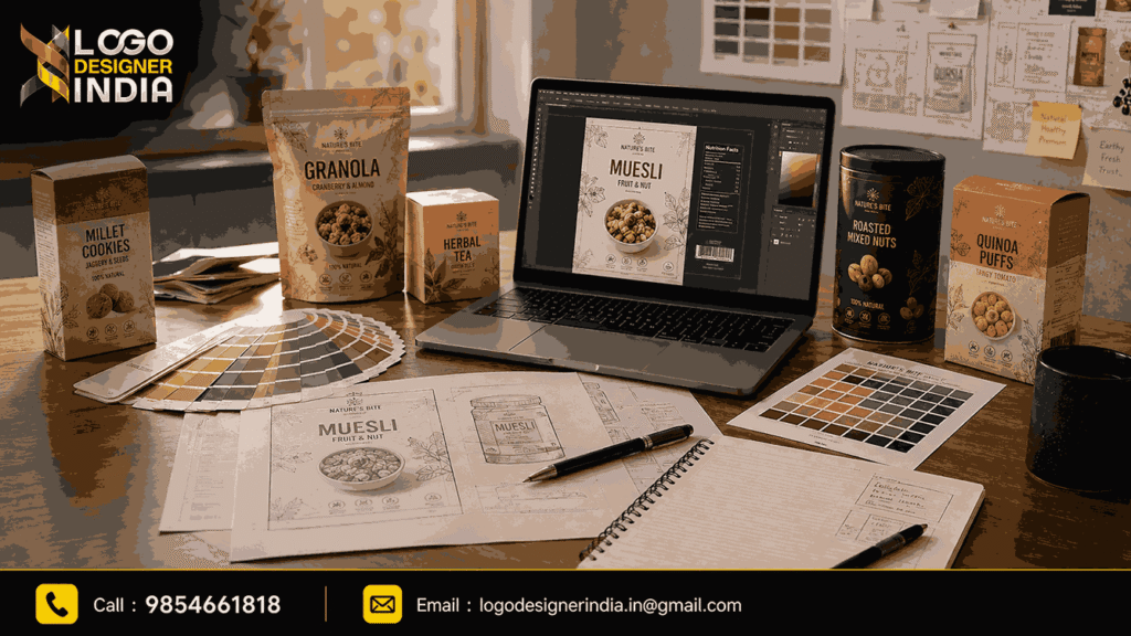 Designer workflow for a Food Package Designing Service in Pune project