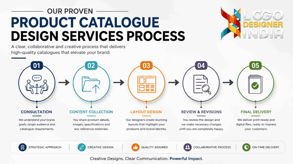 Step-by-step process of product catalogue design services