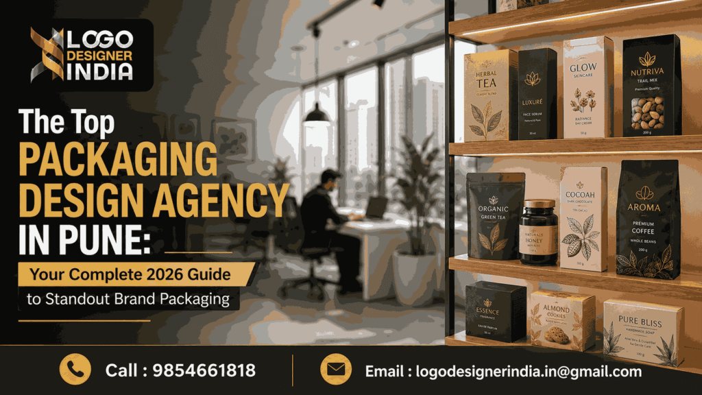 Top Packaging Design Agency in Pune office showcasing premium branded packaging designs and modern corporate workspace