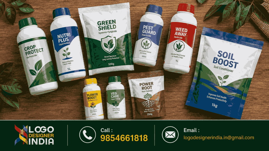 Agrochemicals Packaging Design Agency In Pune showcasing modern pesticide bottle labels