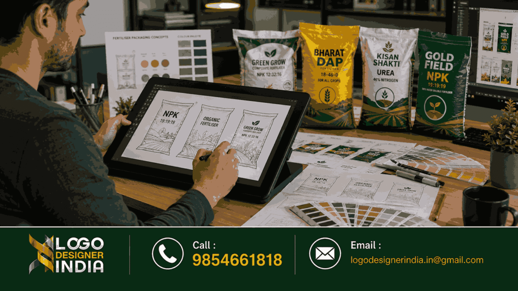 Design studio process by Agrochemicals Packaging Design Agency In Pune for fertilizer bags