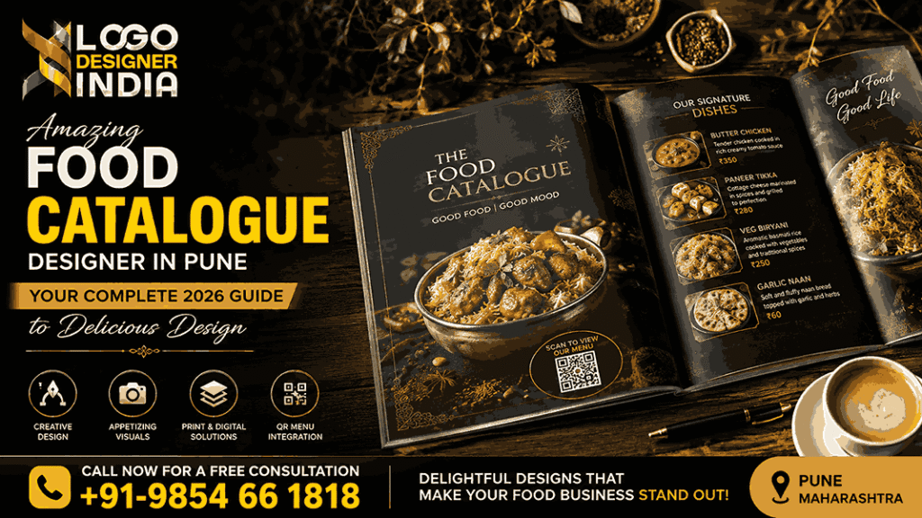 Amazing food catalogue designer in Pune creating professional food catalogue designs in 2026