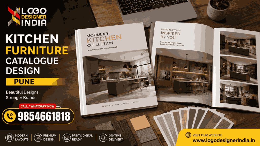 Best kitchen furniture catalogue designer in Pune showcasing catalogue mockup