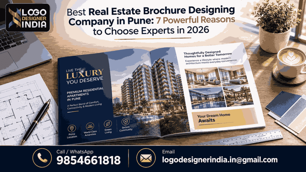 Best real estate brochure designing company in Pune showcasing premium brochure design
