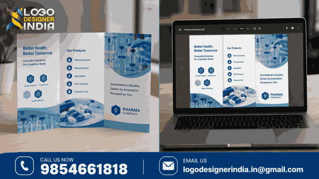 Brochure designing services for pharmaceutical company print and digital formats