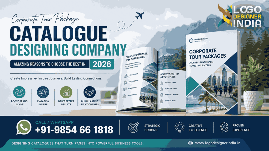 Corporate tour package catalogue designing company offering professional catalogue design services in 2026