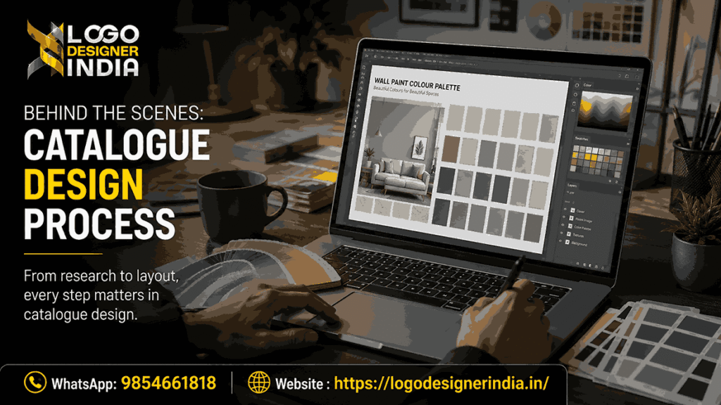 Wall paint colour catalogue designers creating a digital palette layout