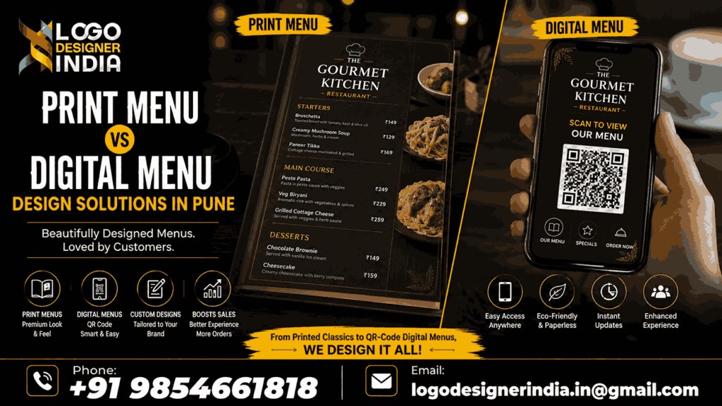 Food menu catalogue designers in Pune offering both print and digital menu solutions