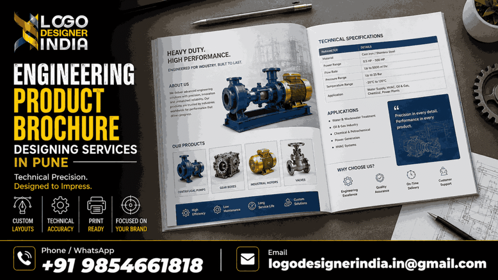 Professional engineering product brochure designing services in Pune sample design