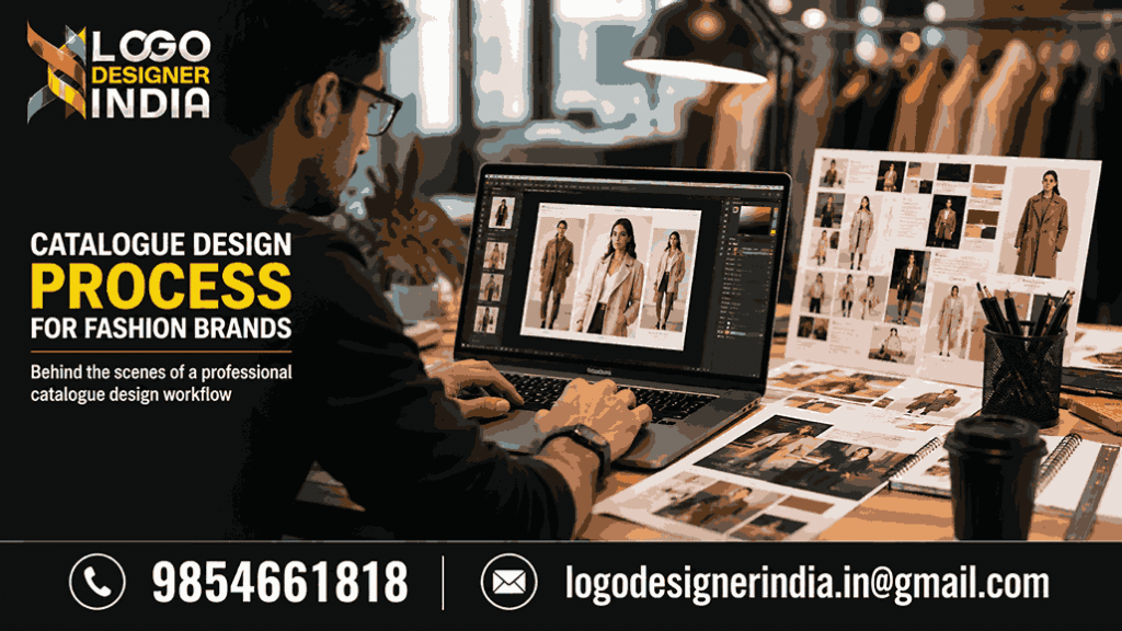 Fashion catalogue designers in Pune working on apparel catalogue layout design