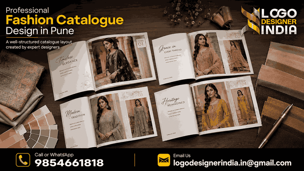 Fashion catalogue designers in Pune creating a professional apparel catalogue layout