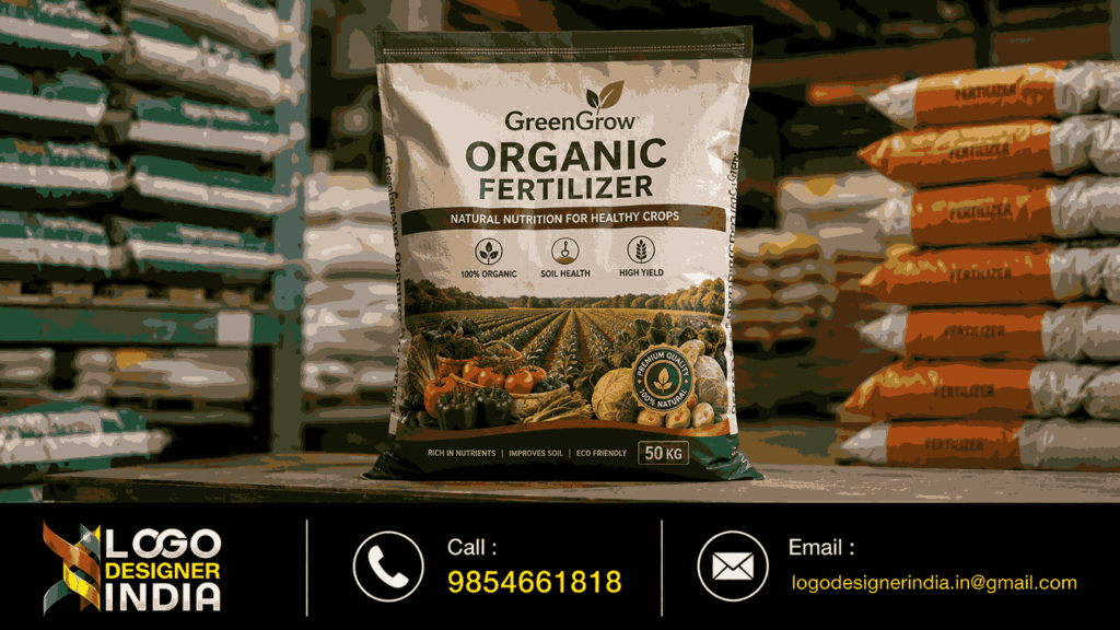 Fertilizer Packaging Design Company In Pune creating modern bag mockup.