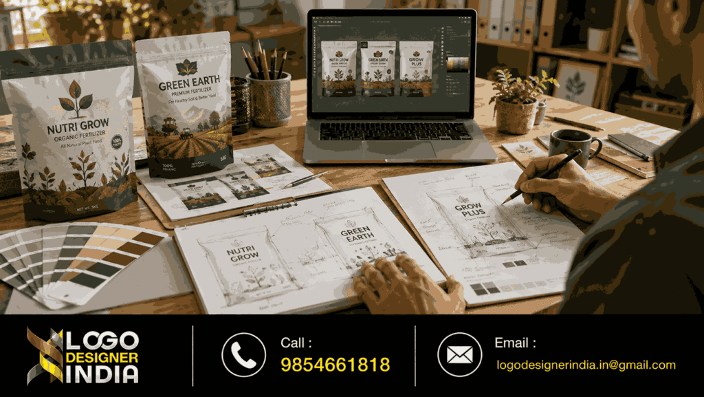 Design process at a Fertilizer Packaging Design Company In Pune studio.