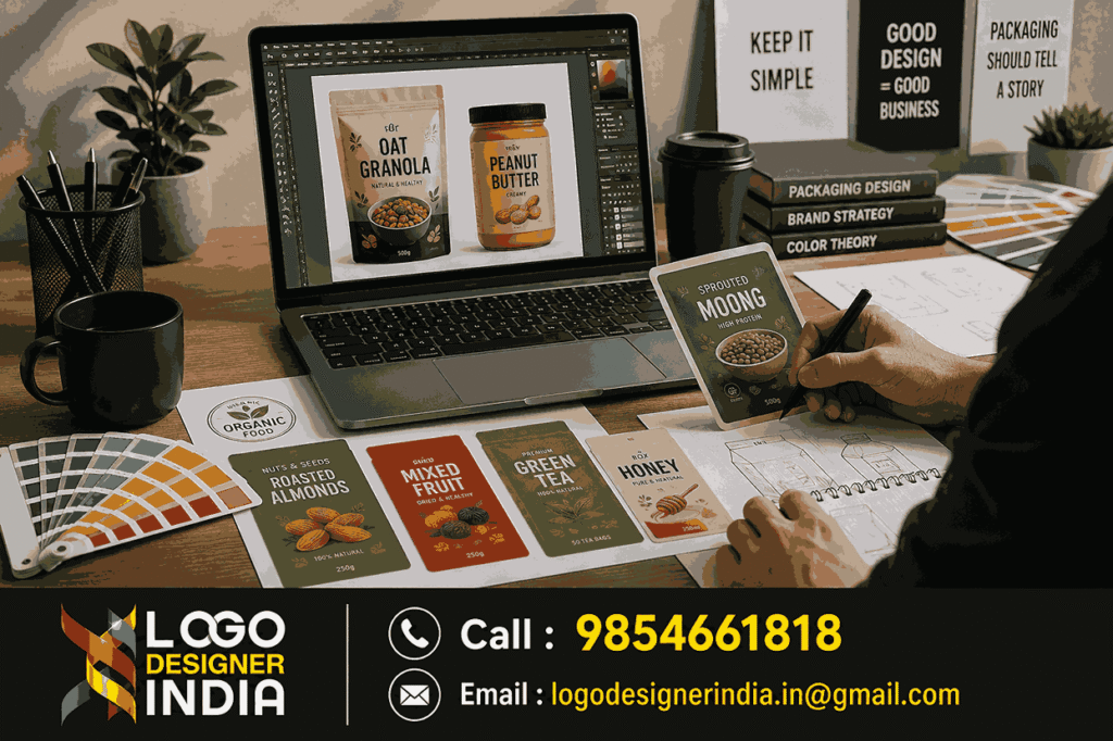 Food packaging design process by top design agency in Pune
