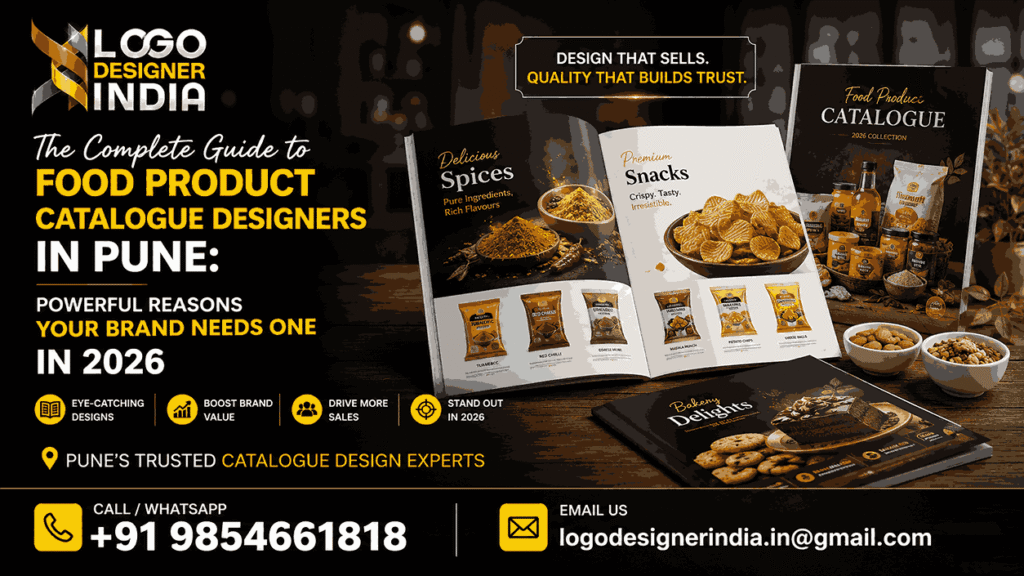 Food product catalogue designers in Pune creating professional catalogue designs for brands in 2026