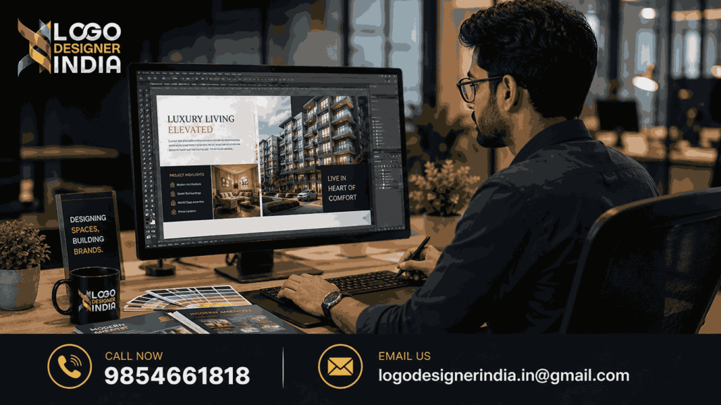 Logo Designer India team working as a Real Estate Brochure Designer in Pune