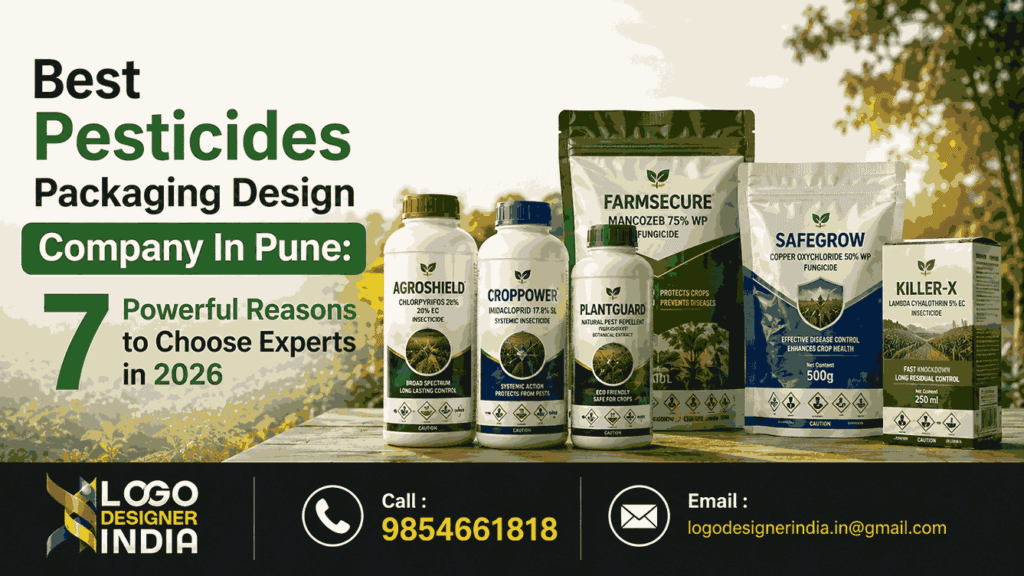 Cover image for Pesticides Packaging Design Company In Pune blog featuring agrochemical packaging design