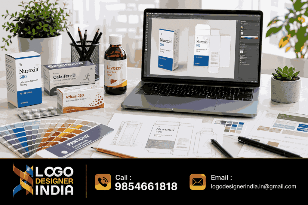 Pharma Product Packaging Design Company In Pune design process and mockups