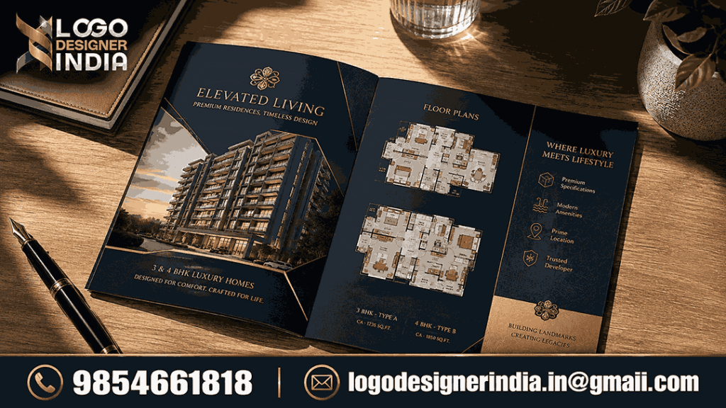 Premium residential project brochure designer in Pune showcasing elegant layout