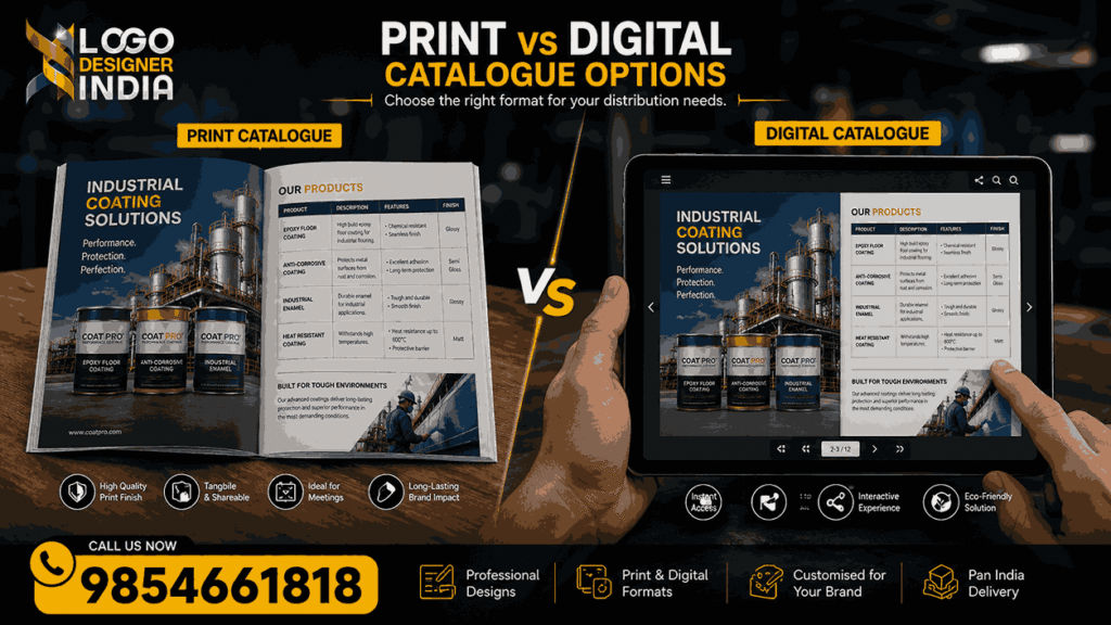 "Print and digital formats from Industrial paint catalogue designers in Pune"