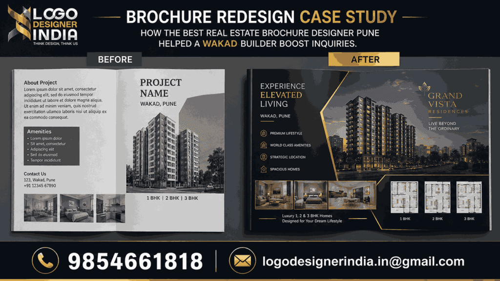 Best real estate brochure designer Pune before and after transformation