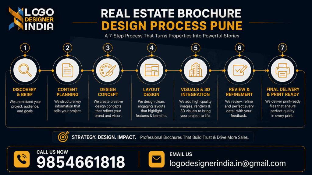7-step process of real estate brochure designing services Pune
