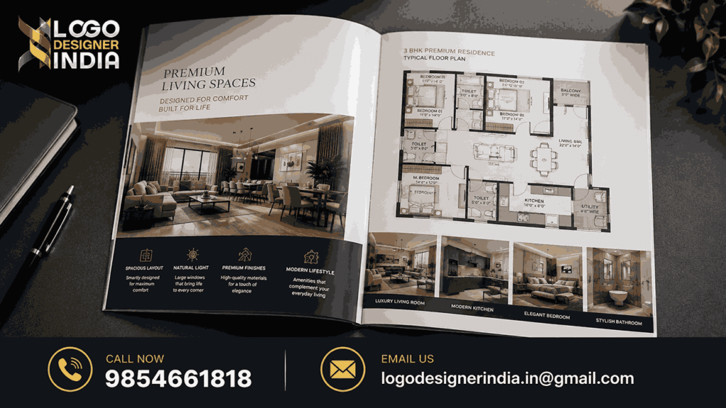 Floor plan design by a Real Estate Brochure Designer in Pune