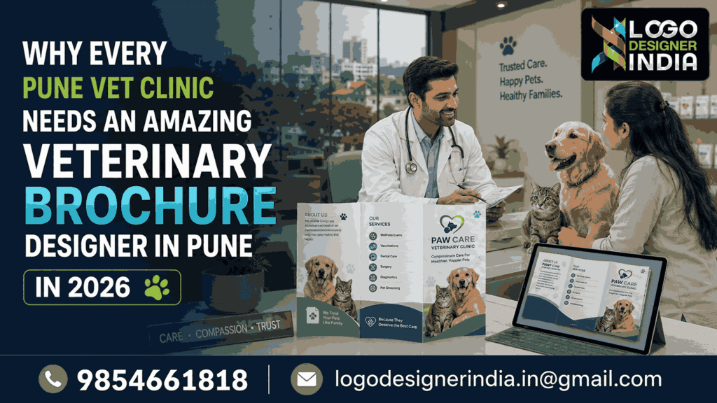 Veterinary brochure designer in Pune creating professional clinic brochures in 2026