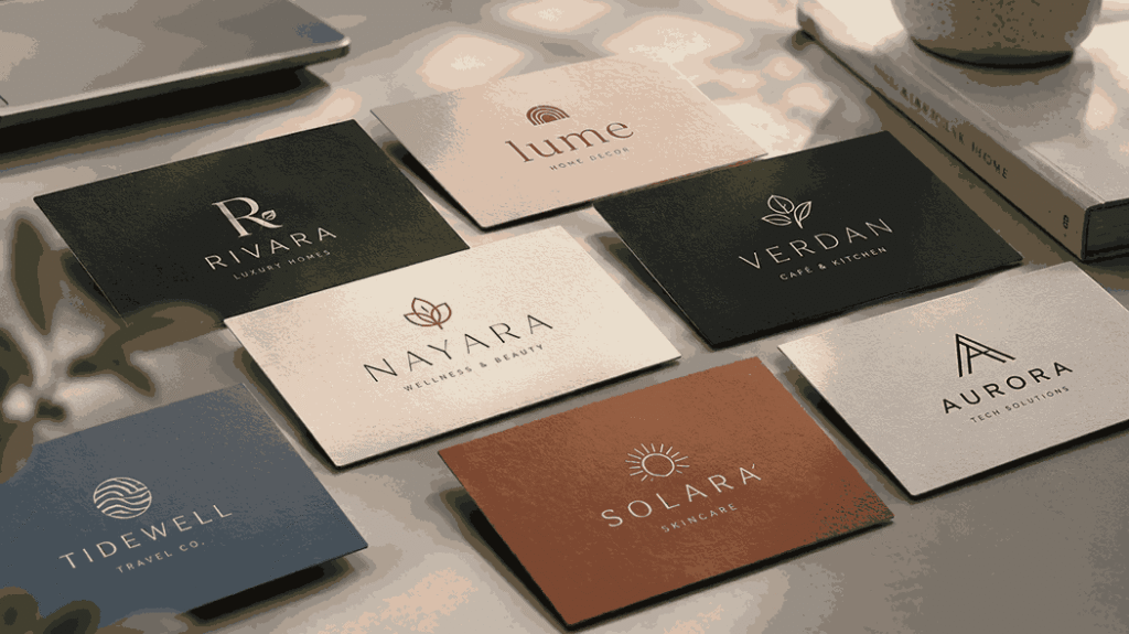 Logo design cards created by a logo designer in Pune