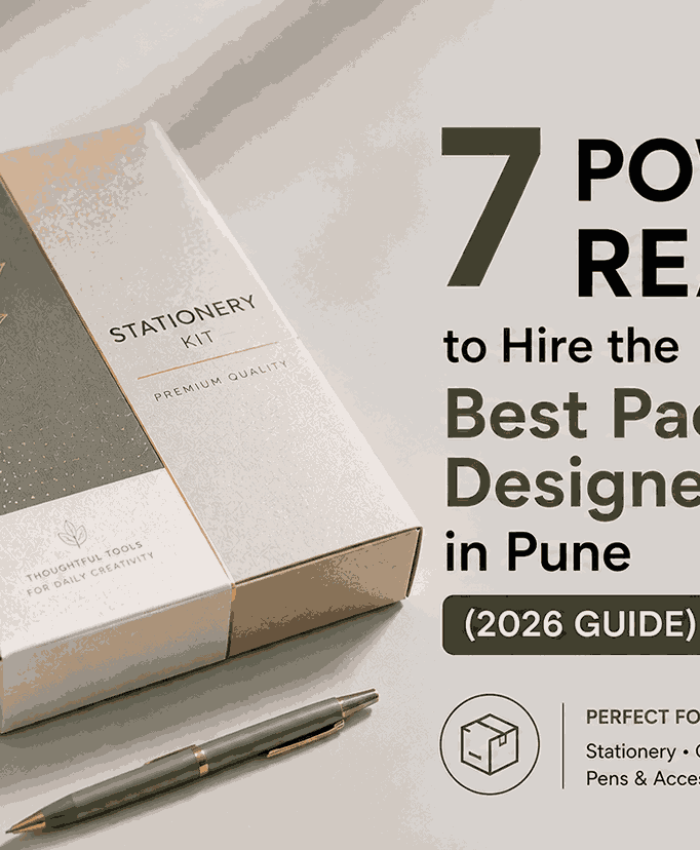 Premium stationery packaging box design showcasing the best Packaging Designer Services in Pune with minimalist branding and modern packaging concepts.