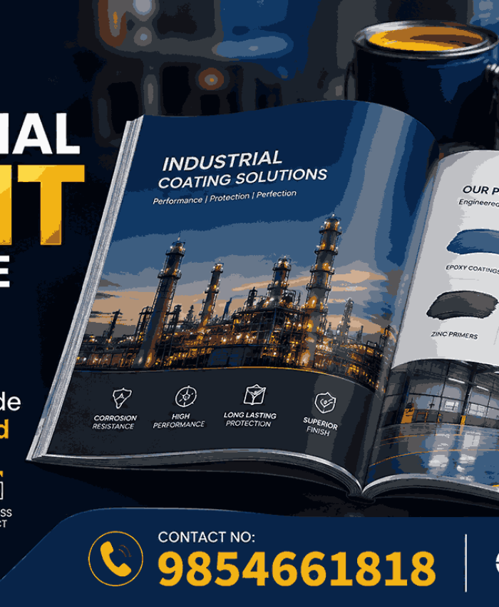 Best Industrial Paint Catalogue Designers in Pune showcasing a premium industrial paint catalogue design by Logo Designer India with professional branding and contact details.
