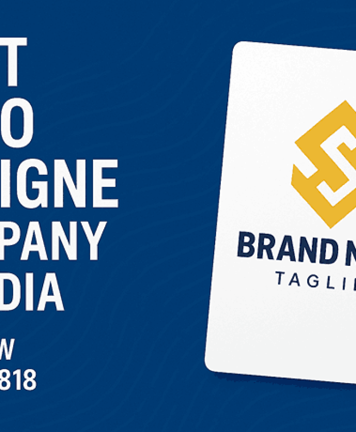 A professional cover banner featuring the text “Best Logo Design Company in India” with a stylish brand card and call-now number.