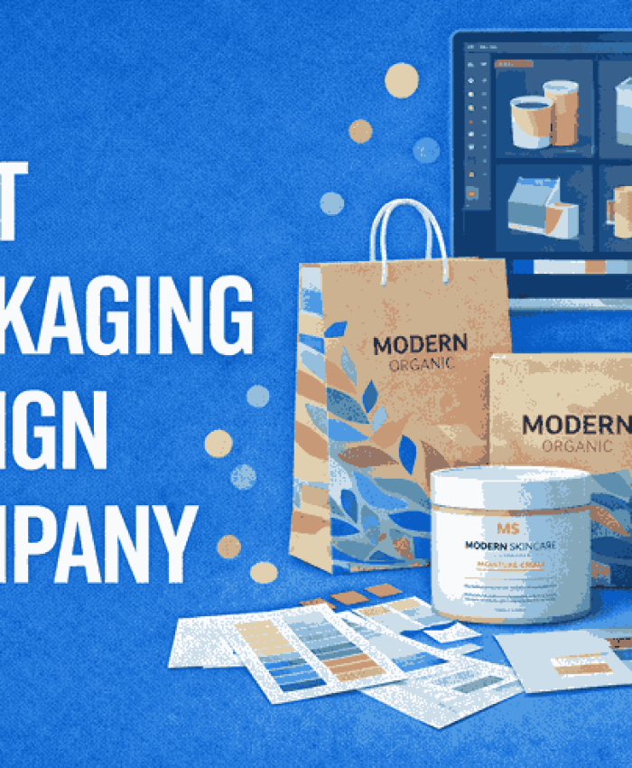 Creative cover image representing the best packaging design company with premium product packaging, branding elements, and modern design tools.