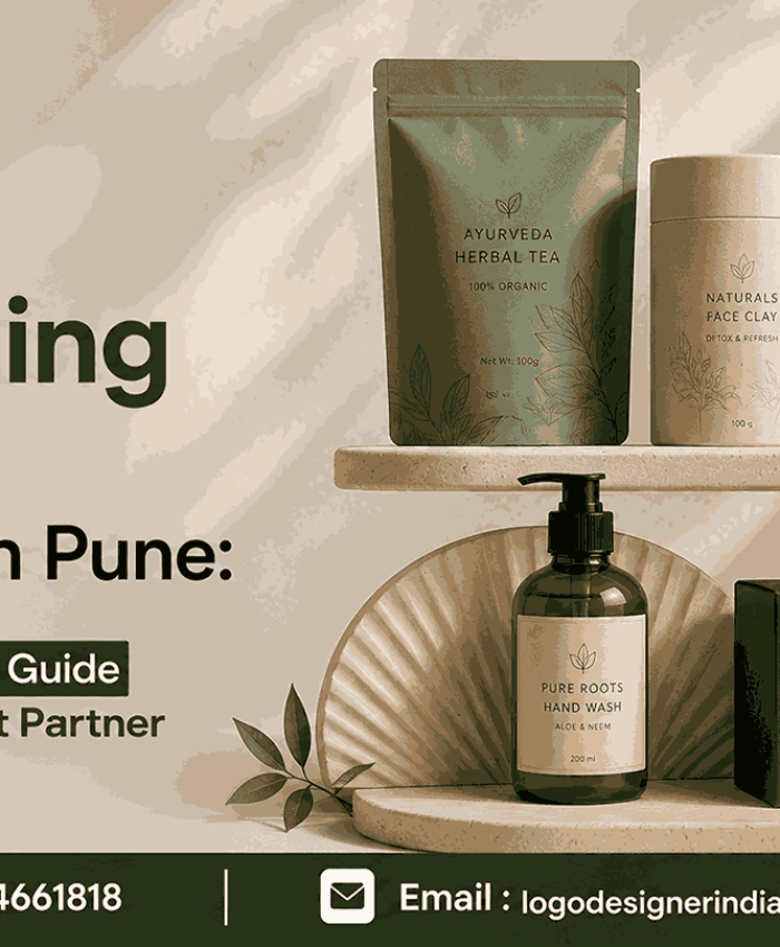 The Best Packaging Design Company In Pune showcasing modern premium packaging designs displayed on professional office shelves