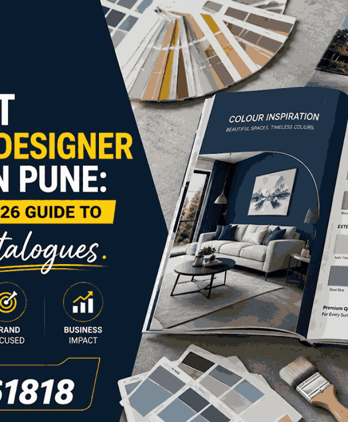 Best Paint Catalogue Designer Company in Pune cover image featuring professional paint catalogue design, colour swatches, Logo Designer India branding, and contact number 9854661818.